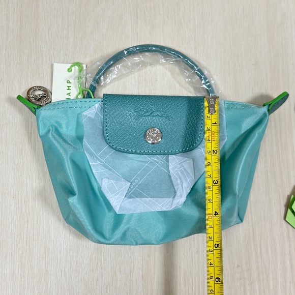* NWT Longchamp le pliage Lake Sea Green Turquoise Mini Micro Crossbody Hand Bag - Picture 9 of 10